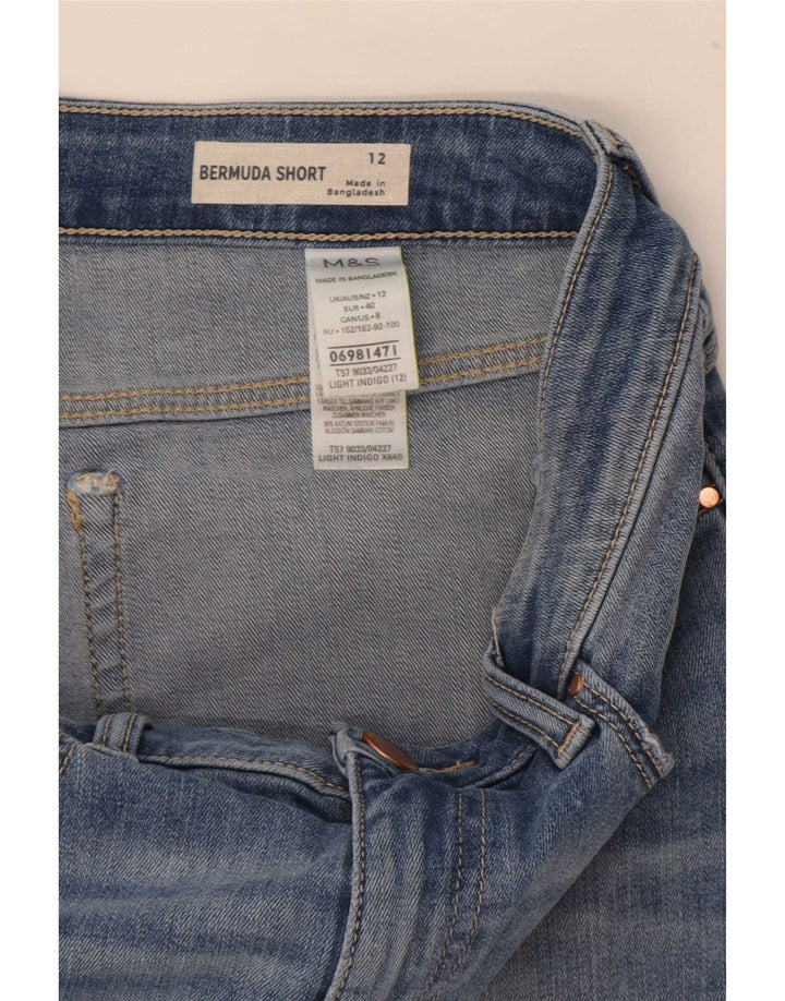 Marks & Spencer Damskie Bermudy w trudnej sytuacji UK 12 Medium W30 Niebieskie