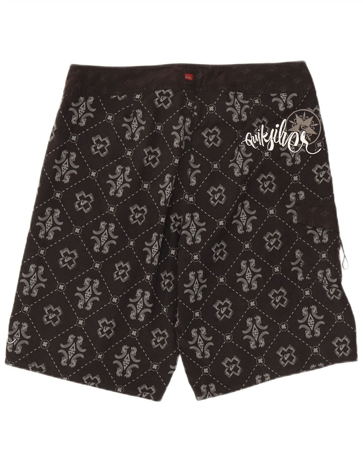 Męskie spodenki kąpielowe Quiksilver z grafiką, duży czarny geometryczny poliester