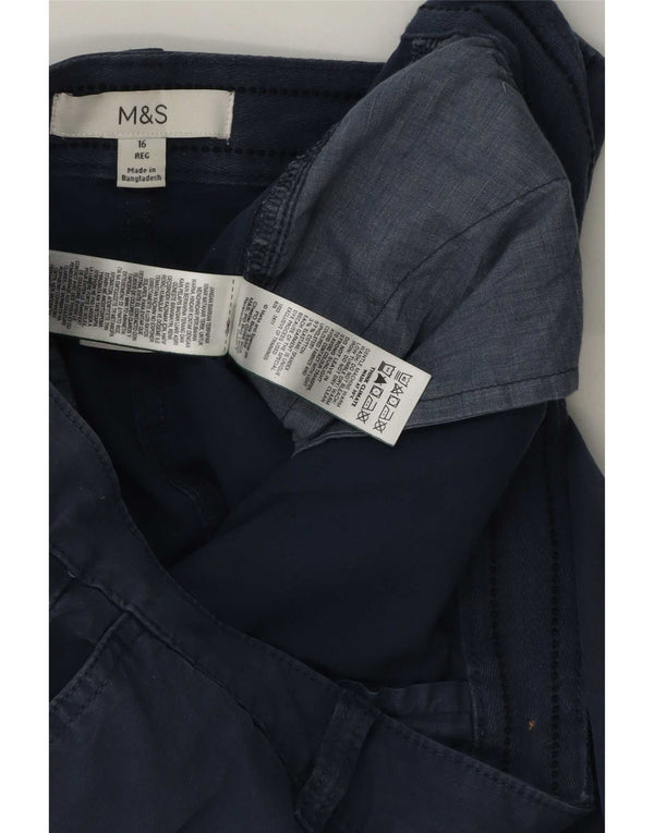 Damskie spodnie Chino Marks & Spencer UK 16 Large W36 L28 Granatowe