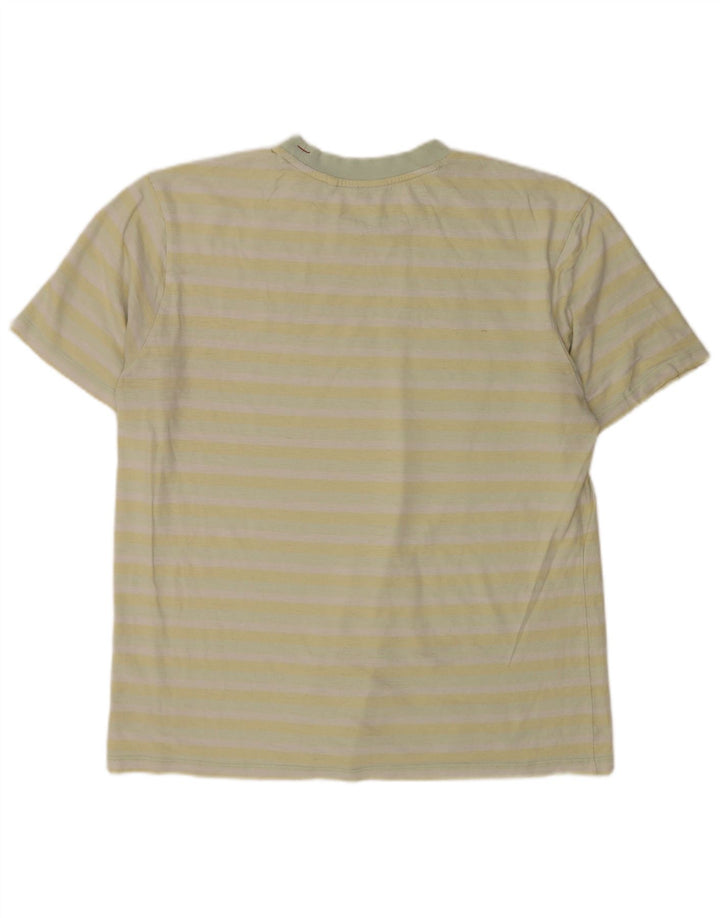 Męski T-shirt Guess z grafiką, duży, w żółte paski