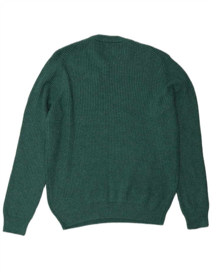 Marks & Spencer Męski sweter z okrągłym dekoltem, średni zielony poliester