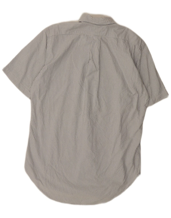 RALPH LAUREN Męska koszula z krótkim rękawem o klasycznym kroju, w małe białe paski