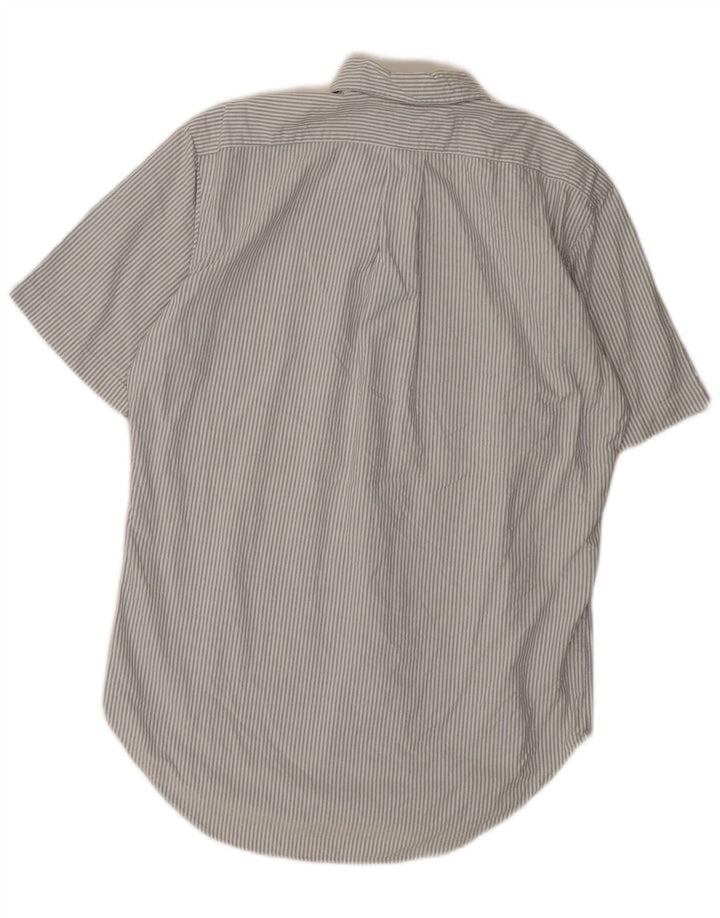 RALPH LAUREN Męska koszula z krótkim rękawem o klasycznym kroju, w małe białe paski