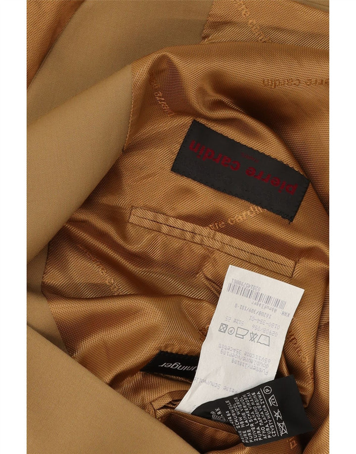 PIERRE CARDIN Męska marynarka zapinana na 3 guziki UK 40 Duża beżowa dziewicza wełna