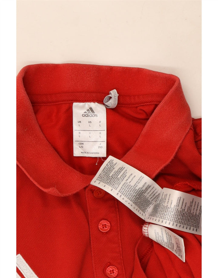 Męska koszulka polo Adidas Climalite, duża, czerwona, bawełniana