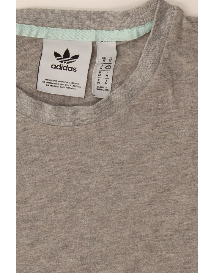 ADIDAS Mens T-Shirt Top Medium Grey Colourblock Cotton Vintage Adidas and Second-Hand Adidas from Messina Hembry 