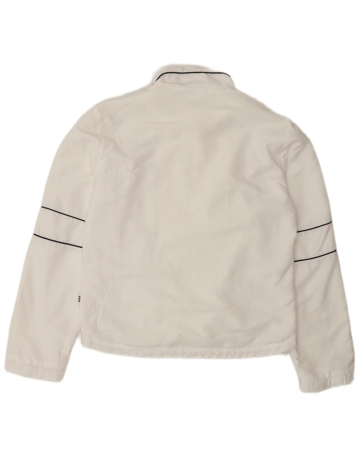 Damska kurtka dresowa Fila UK 16, duża, biała, poliestrowa