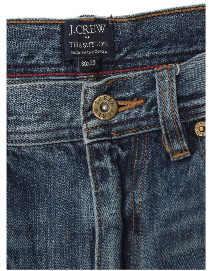 J. CREW Męskie proste dżinsy Sutton W30 L30 Niebieska bawełna