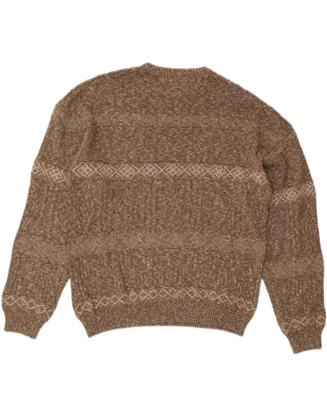 Męski sweter z okrągłym dekoltem w stylu VINTAGE IT 56 2XL w brązowe paski