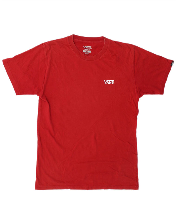 Męski T-shirt Vans o klasycznym kroju, mały, czerwony, bawełniany