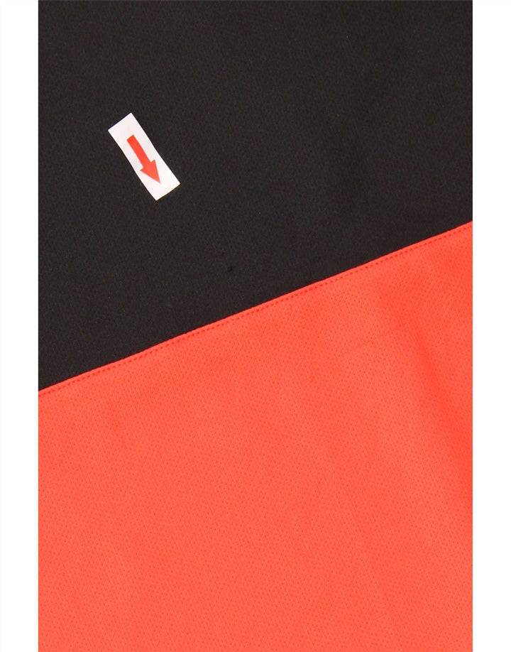 Męska koszulka polo Nike Dri Fit, duża, pomarańczowa, poliestrowa z blokami kolorów