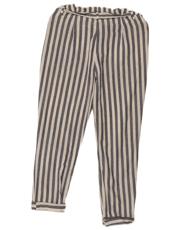 Spodnie damskie Zara Slim Casual XS W24 L25 Bawełniane granatowe paski