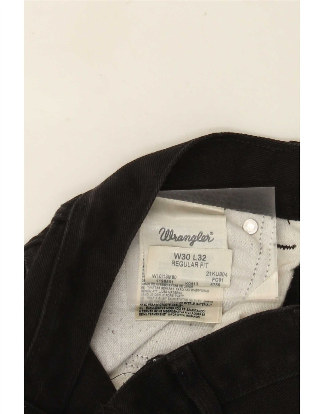 Męskie proste dżinsy Wrangler W30 L32, czarne, bawełniane