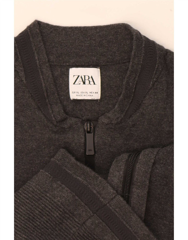Męski sweter rozpinany Zara XL, szary