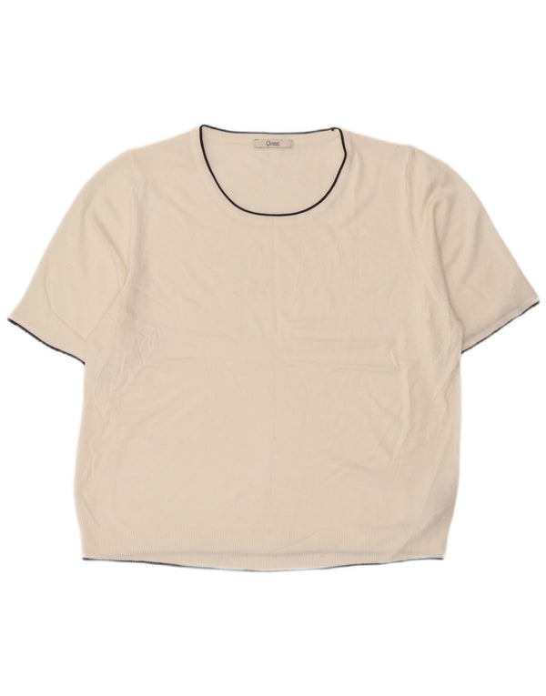 Marks & Spencer Damski klasyczny sweter z dekoltem w łódkę UK 20 2XL Biały