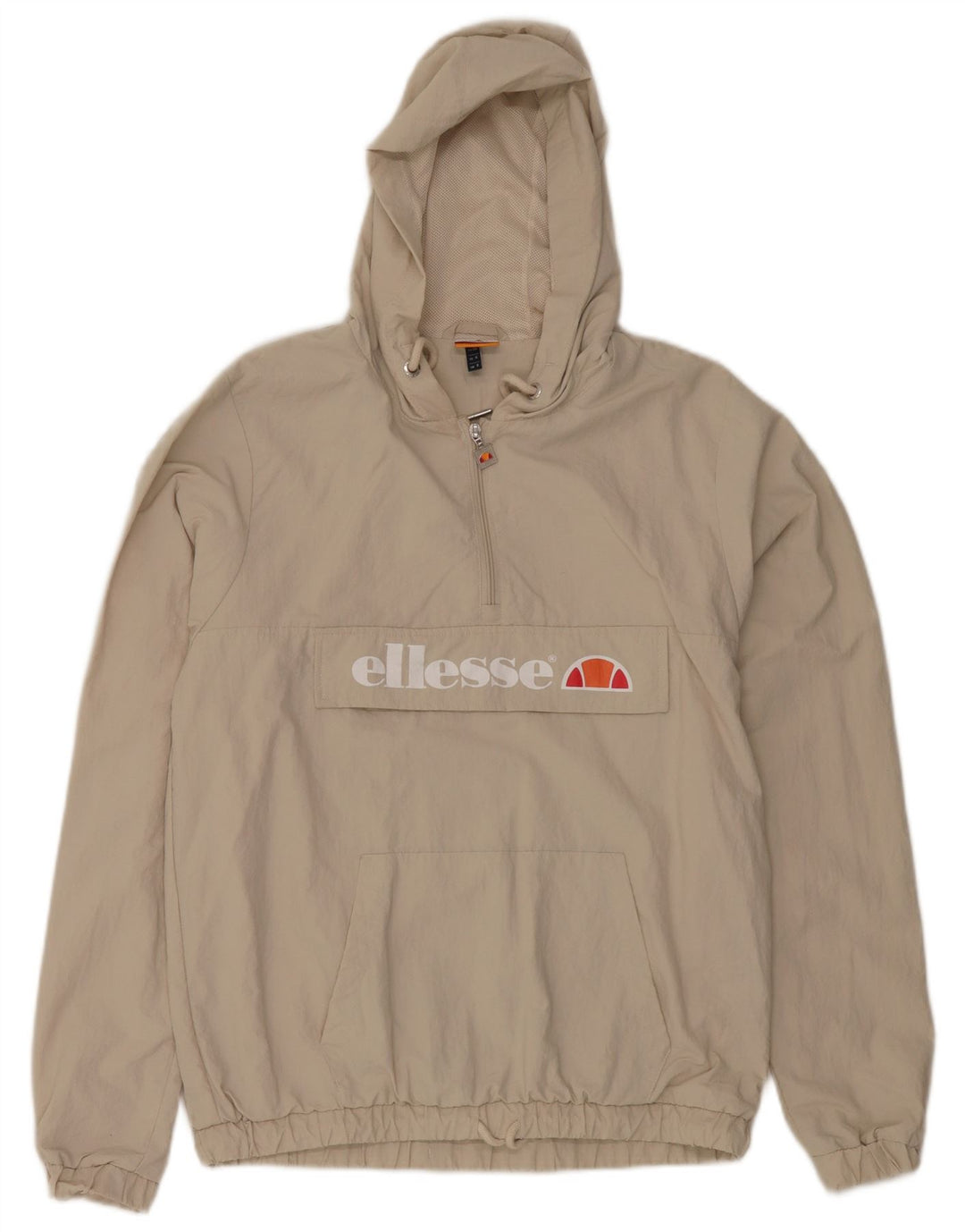 Damska kurtka przeciwdeszczowa Ellesse Oversize z kapturem UK 8 Small Beige Nylon