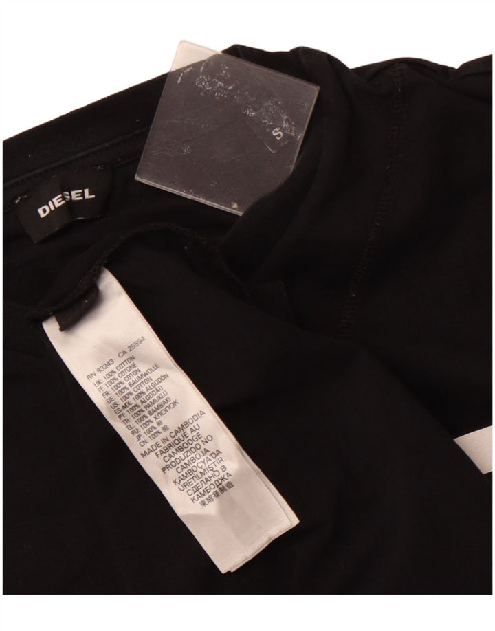 Męski T-shirt z grafiką DIESEL, mały, czarny, bawełniany
