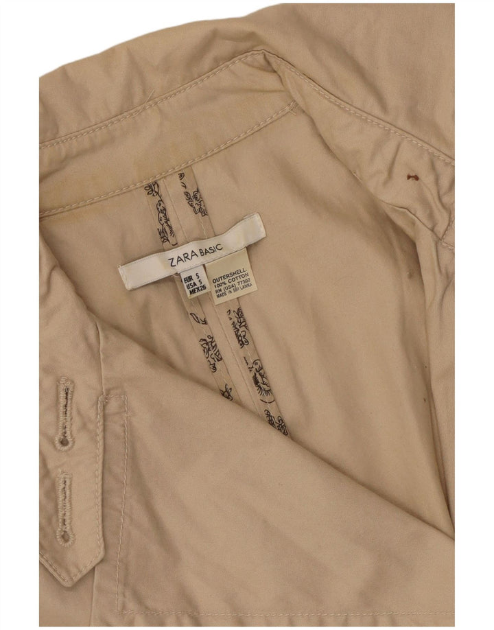 Trencz damski Zara UK 10 Small, beżowy, bawełniany
