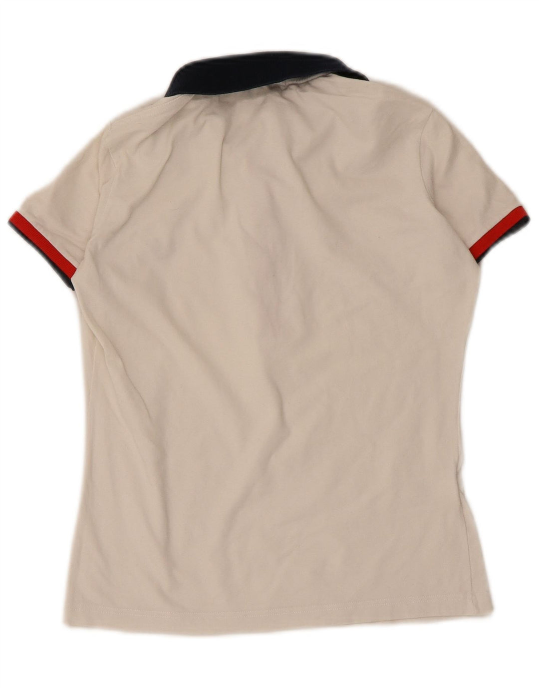 Damska koszulka polo Fred Perry UK 8, mała, biała, bawełniana w bloki kolorów