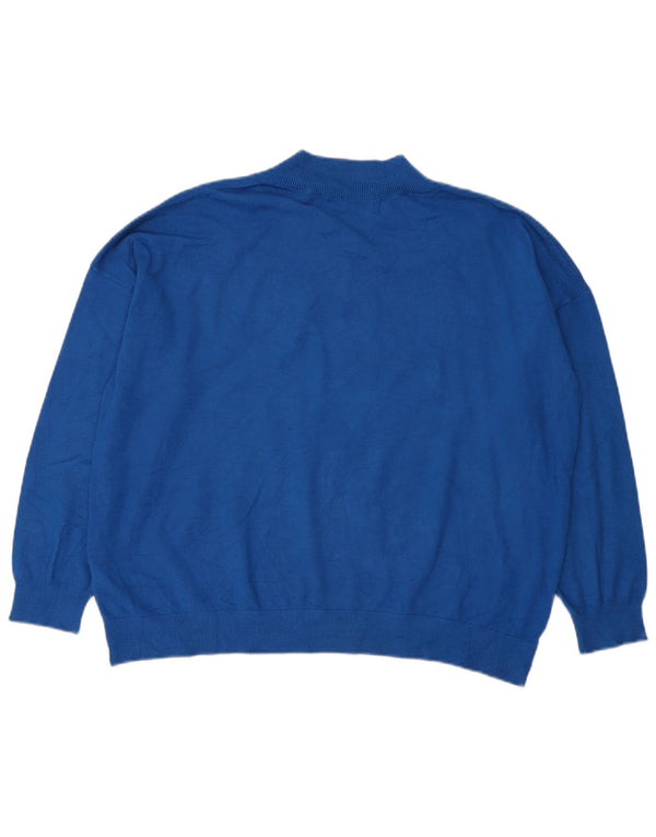 Marks & Spencer Damski sweter oversize z dekoltem w kształcie litery V, UK 16, duży niebieski