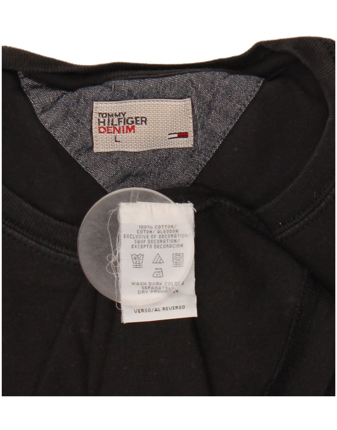 Męski top z długim rękawem Tommy Hilfiger, duży, czarny, bawełniany