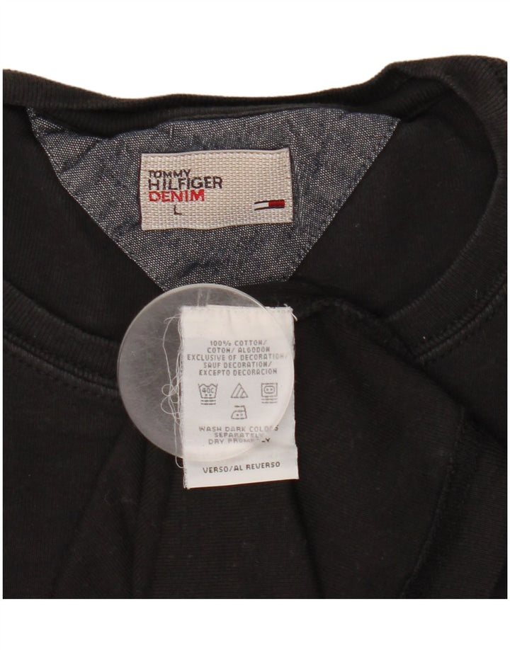 Męski top z długim rękawem Tommy Hilfiger, duży, czarny, bawełniany