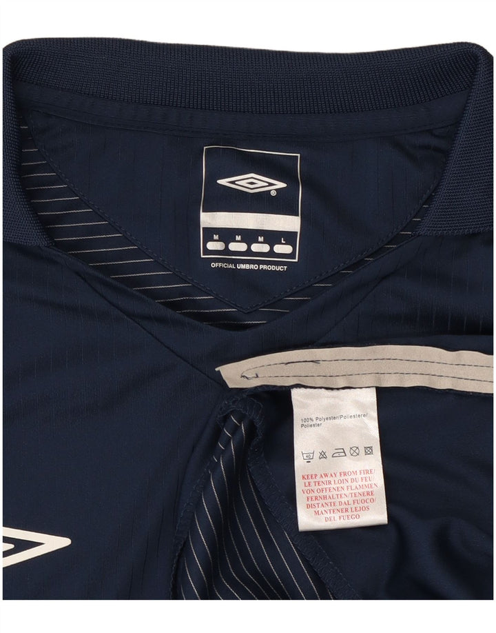 Męski top Umbro z długim rękawem, średni granatowy, poliester w paski