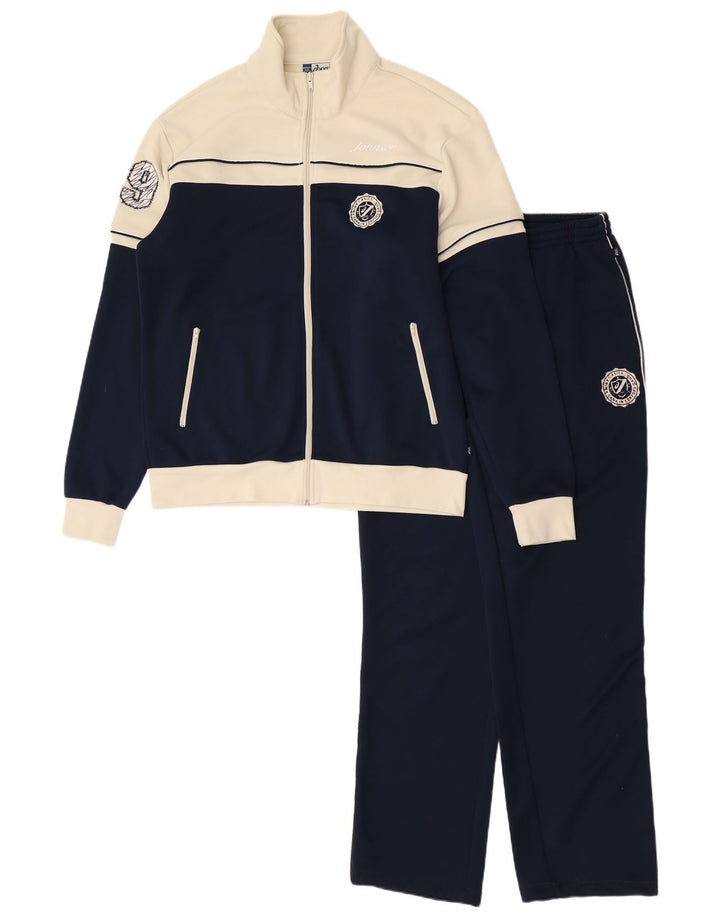 Męski dres Oasis z grafiką, XL, granatowy, z blokami kolorów, poliester