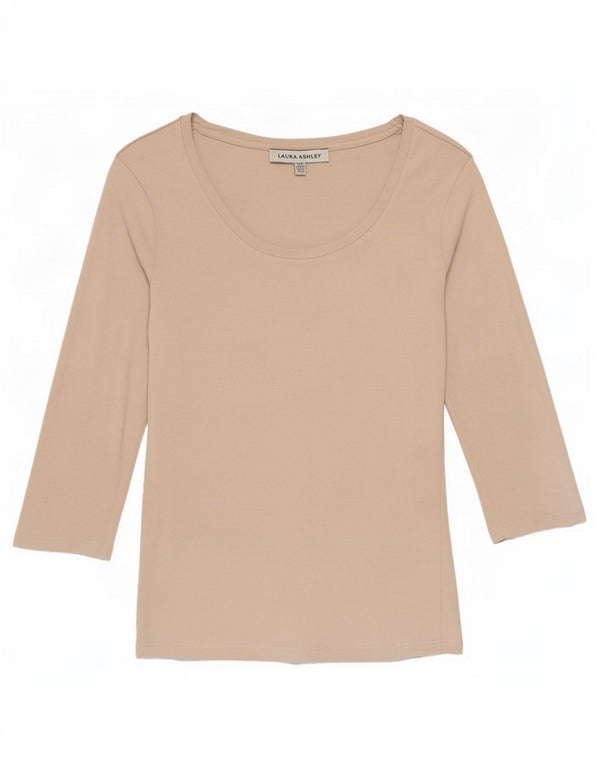 Damski top Laura Ashley z rękawem 3/4, UK 8, mały, beżowy, bawełniany