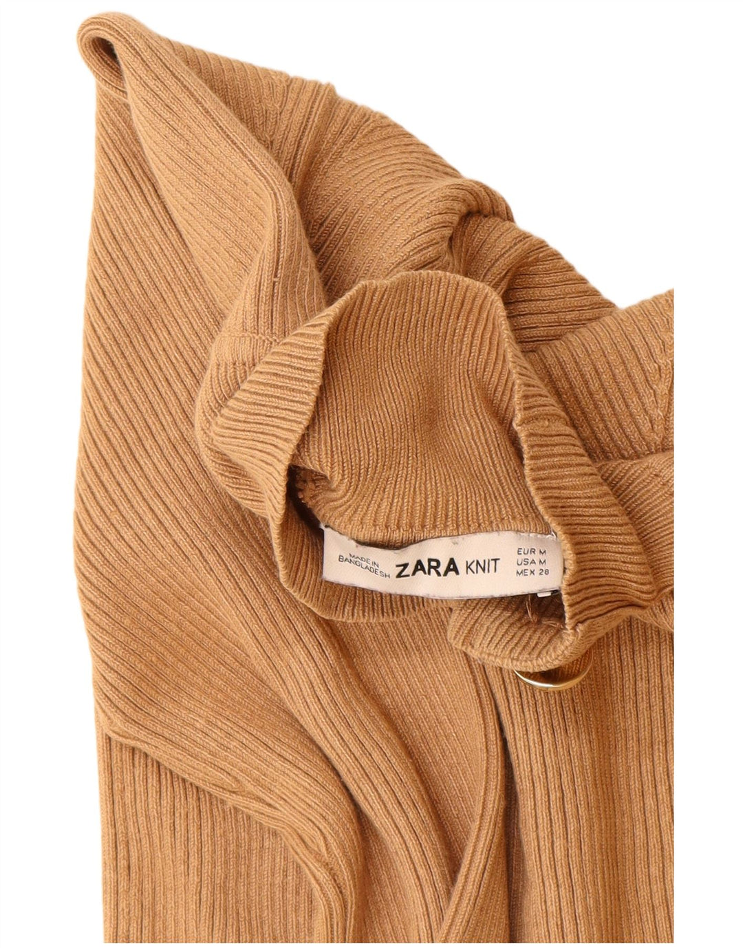 Damski sweter z golfem Zara UK 12 Średni Beż Wiskoza