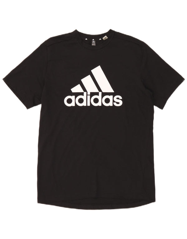 Męska koszulka z grafiką Adidas Aeroready Top, średni czarny poliester
