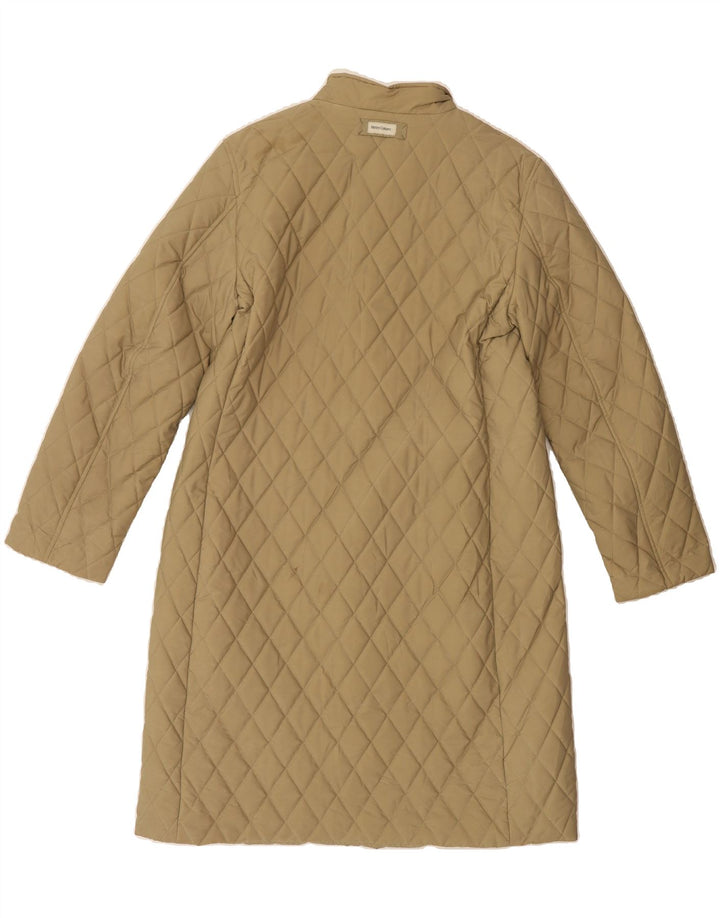 HENRY COTTONS Womens Quilted Overcoat IT 46 Large Khaki Vintage Henry Cottons and Second-Hand Henry Cottons from Messina Hembry 