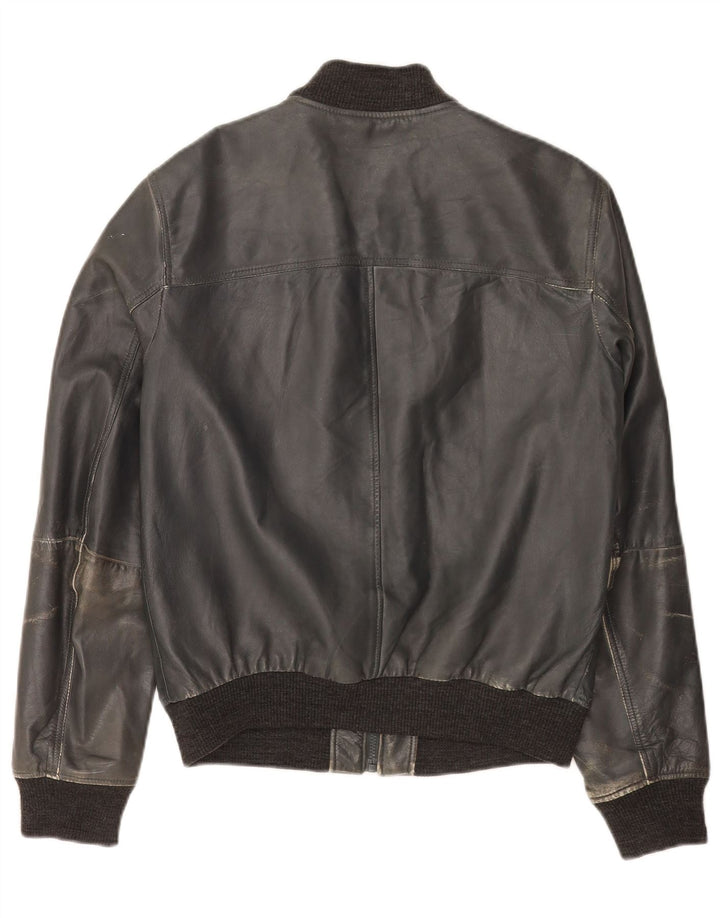 Damska skórzana kurtka bomberka Trussardi Jeans IT 50 XL granatowa