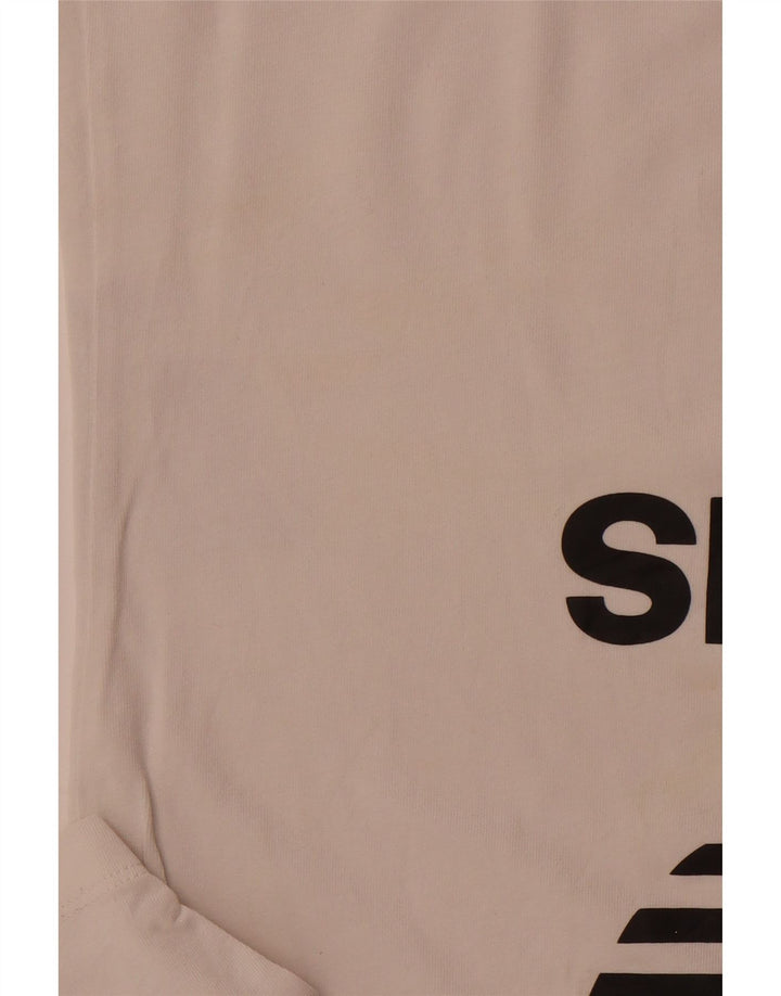 Damska koszulka z grafiką ADIDAS Top UK 10, mała, biała, bawełniana