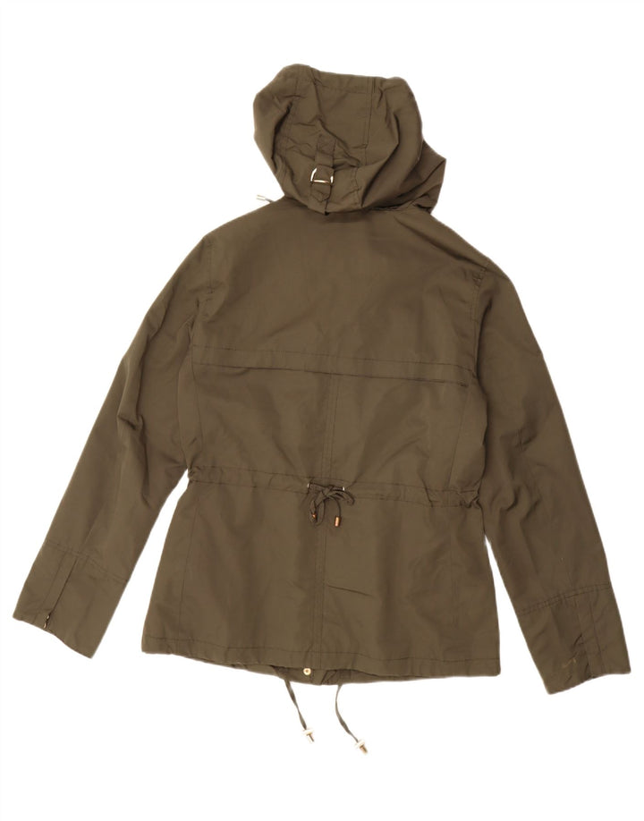 Damska kurtka parka z kapturem MASSIMO DUTTI UK 16, duża, zielona, poliestrowa