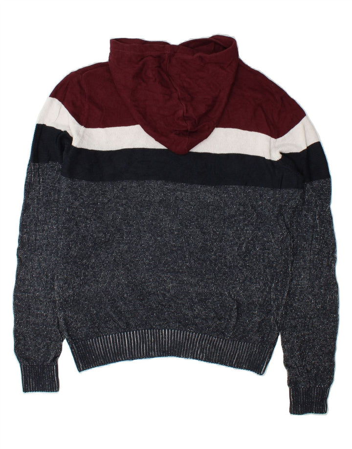 JACK & JONES Mens Hooded Jumper Sweater Small Multicoloured Colourblock Vintage Jack & Jones and Second-Hand Jack & Jones from Messina Hembry 