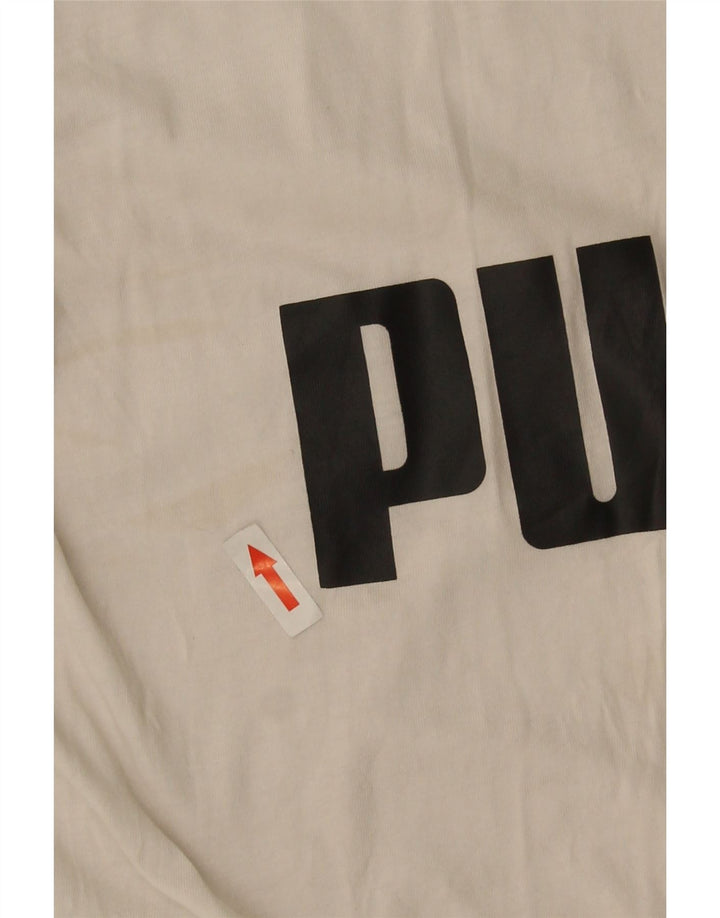Męska koszulka z grafiką Puma, duża, biała, bawełniana