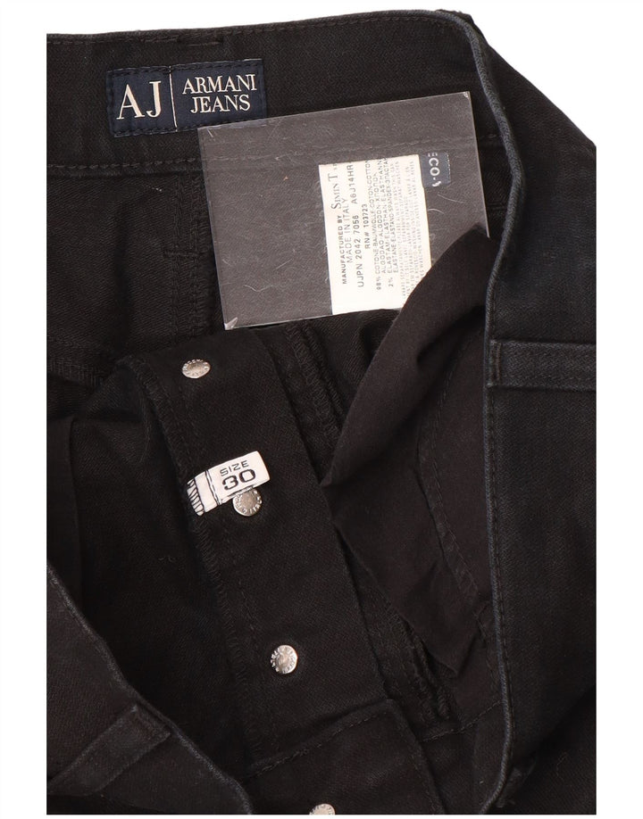 ARMANI Męskie proste dżinsy W30 L30 Czarne bawełniane