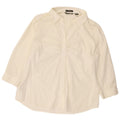 EDDIE BAUER Damska bluzka z rękawem 3/4, pulowerem, UK 18 XL, biała bawełna