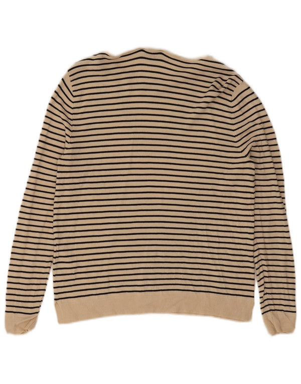 Sweter damski Zara z dekoltem w łódkę UK 10 w małe beżowe paski, morski