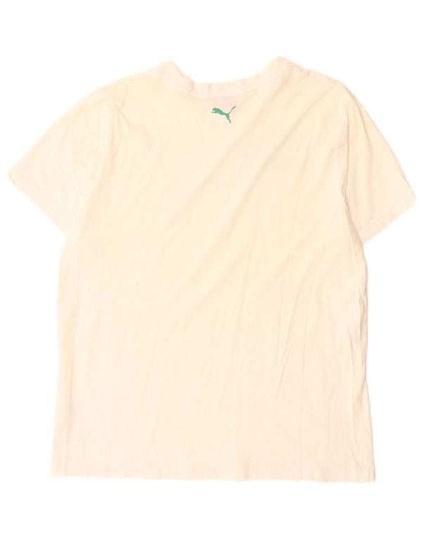 Puma Mens Graphic T-Shirt Top Large White Cotton