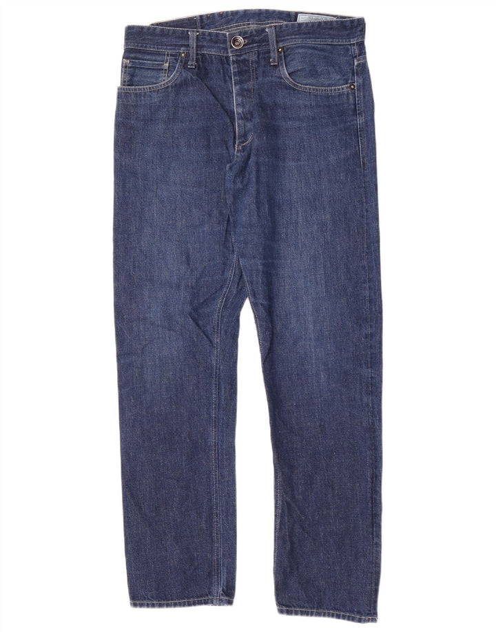 Męskie proste dżinsy Jack & Jones W34 L32 Niebieskie bawełniane