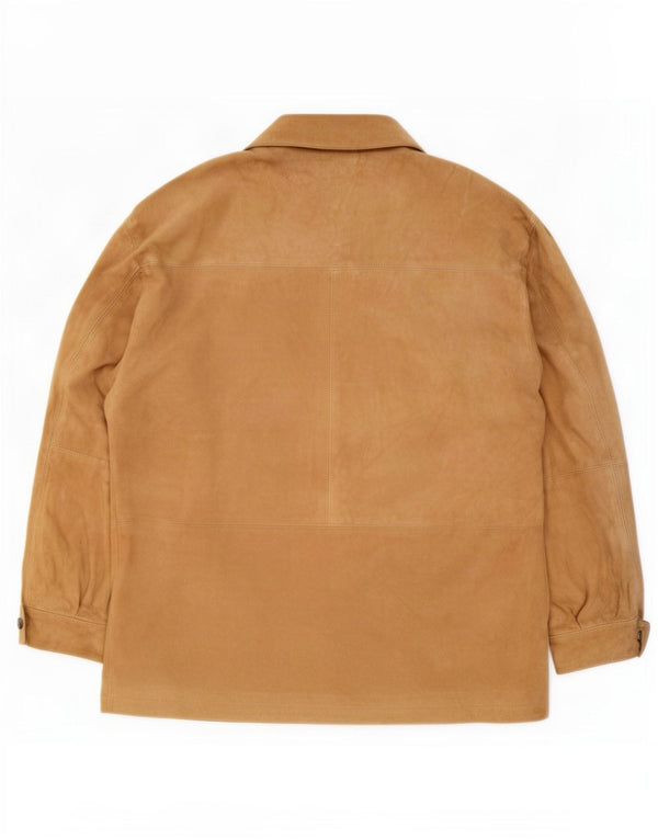 Simonetta Womens Suede Jacket UK 14 Medium Beige Leather