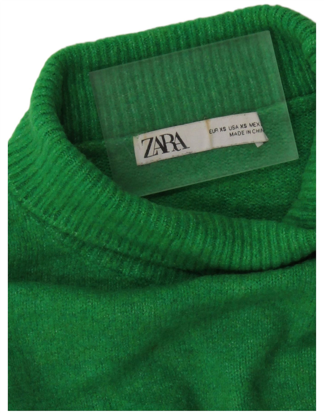 Damski sweter Zara Crop Oversize z golfem UK 6 XS Zielony