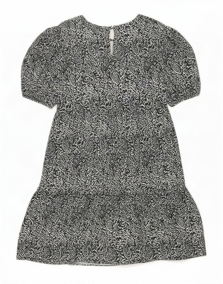 Marks & Spencer – Warstwowa sukienka damska UK 12, średni czarny poliester Paisley