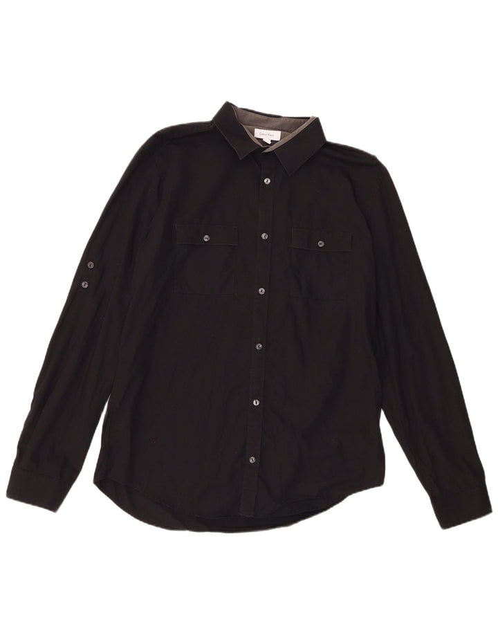 Koszula męska Calvin Klein, średnia czarna, bawełniana