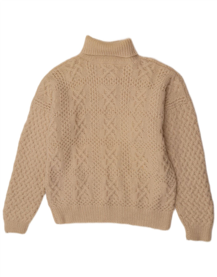 Vintage męski sweter z golfem XL w kolorze złamanej bieli