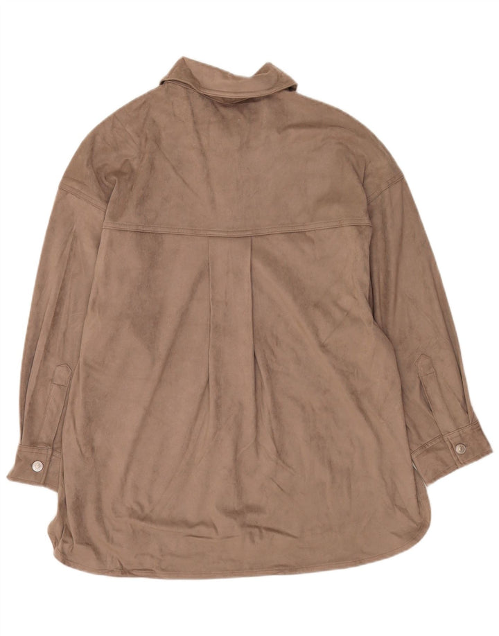 Damska koszula welurowa Zara UK 14, średni szary poliester