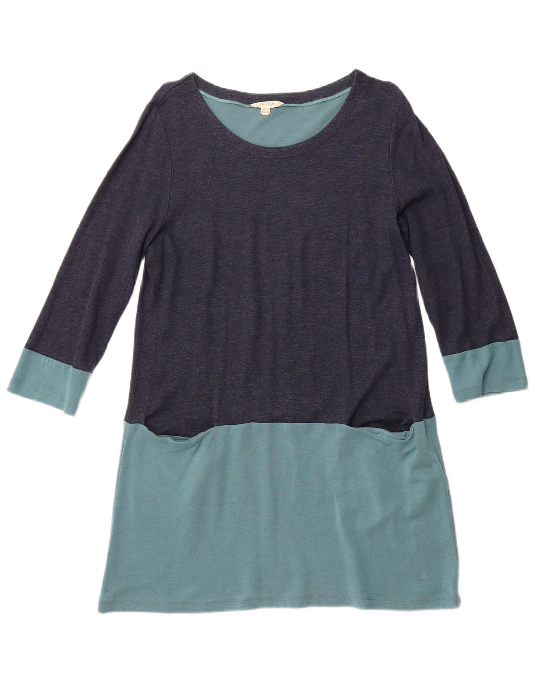 WHITE STUFF Damska sukienka o linii A UK 16, duża, granatowa, z blokami kolorów