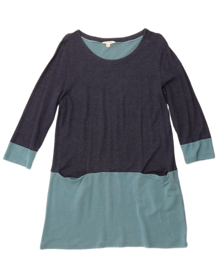 WHITE STUFF Damska sukienka o linii A UK 16, duża, granatowa, z blokami kolorów